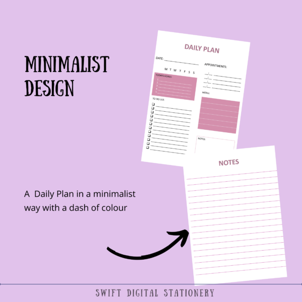 Undated Daily Planner Digital Printable PDF Download ~ 3 Versions - Image 3