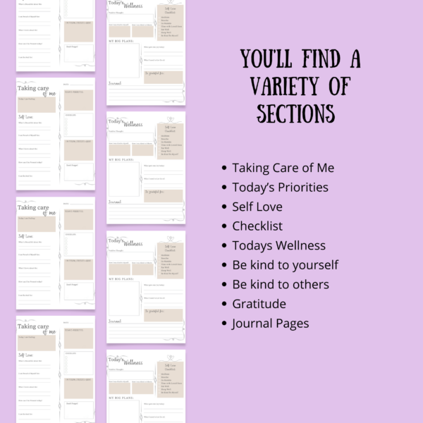 Daily Self Care Practice Journal ~ Printable Self Care Planner - Image 4