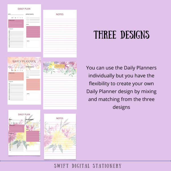 Undated Daily Planner Digital Printable PDF Download ~ 3 Versions - Image 6