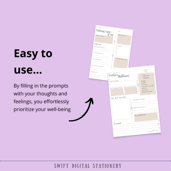 Daily Self Care Practice Journal ~ Printable Self Care Planner - Image 5