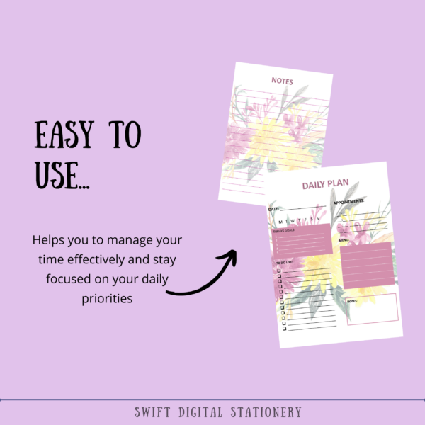 Undated Daily Planner Digital Printable PDF Download ~ 3 Versions - Image 8