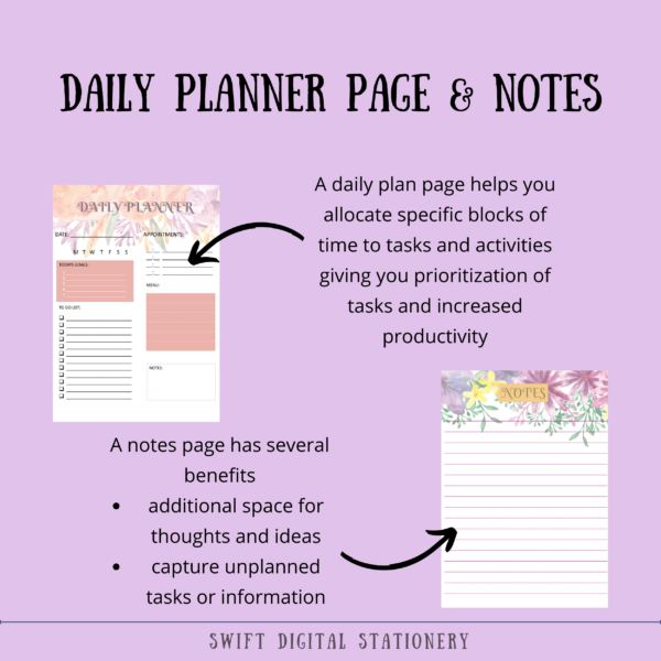 Undated Daily Planner Digital Printable PDF Download ~ 3 Versions - Image 9